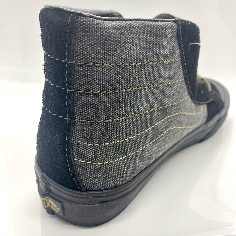 Vans Michael February Black Denim Leather Suede High Tops Men’s 7.5 - Picture 6 of 8